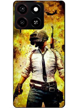 Чехол силиконовый бампер для zte blade a35 с рисунком пабг puвg