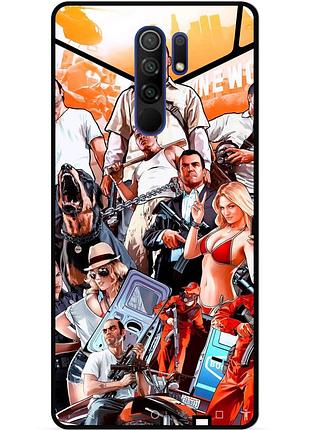 Чехол силиконовый бампер для xiaomi redmi 9 гта gta