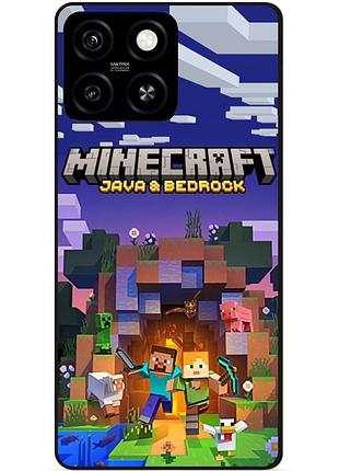 Чехол силиконовый бампер для zte blade a55 с картинкой майнкрафт minecraft