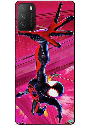 Силіконовий чохол бампер для xiaomi poco m3 з малюнком spider man людина-павук