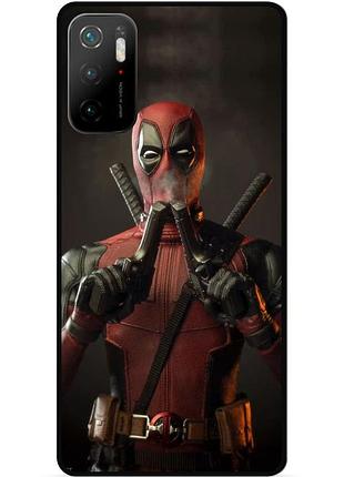 Силиконовый бампер чехол для xiaomi poco m3 pro с рисунком дэдпул deadpool