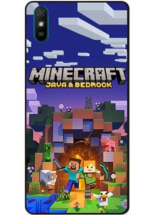 Силиконовый бампер чехол для huawei y5 2019 с картинкой майнкрафт minecraft