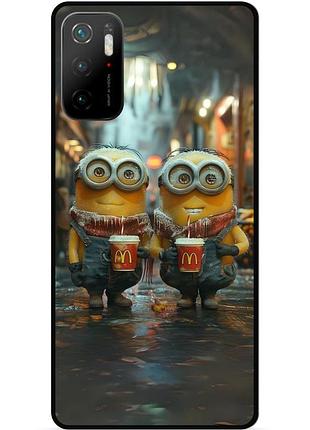 Силиконовый чехол бампер для xiaomi poco m3 pro с картинкой миньоны minion