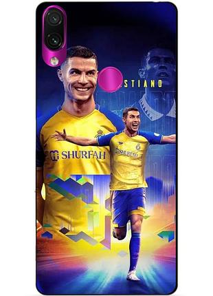 Силиконовый бампер чехол для xiaomi redmi 7 с рисунком роналдо аль наср ronaldo