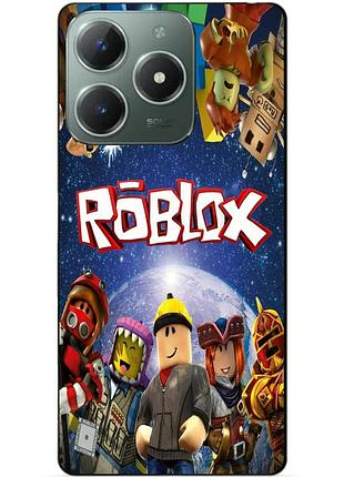 Силиконовый бампер чехол для tecno spark 20 pro с рисунком роблокс roblox