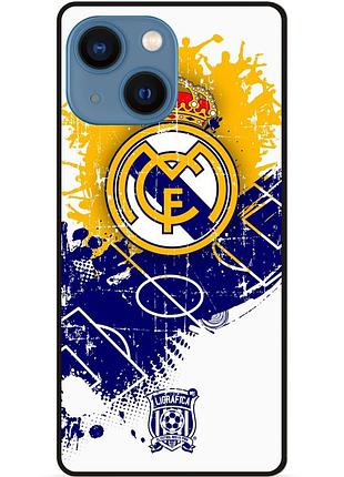 Чехол силиконовый бампер для iphone 15 plus с рисунком реал мадрид real madrid