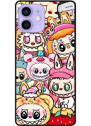 Чехол силиконовый бампер для iphone 12 mini с рисунком labubu лабубу