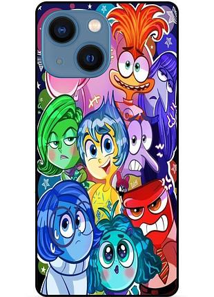 Чехол силиконовый бампер для iphone 14 plus с рисунком головоломка