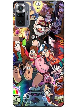 Силиконовый бампер чехол для xiaomi redmi note 10 pro с рисунком гравити фолз gravity falls