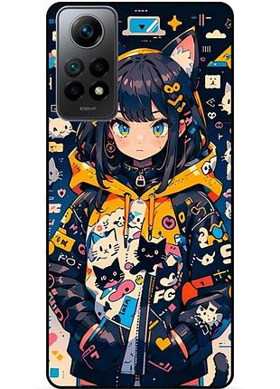 Силіконовий бампер чохол для xiaomi redmi note 12 pro з малюнком котики аніме