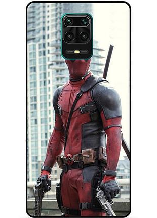 Силиконовый чехол бампер для xiaomi redmi note 9 pro с рисунком deadpool дэдпул