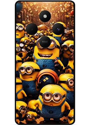 Силиконовый бампер чехол для oppo reno 12f с картинкой minion миньоны