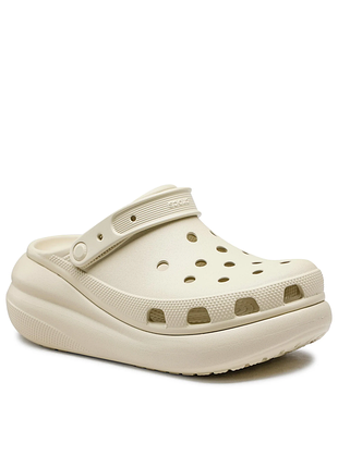 Оригинальн! сша! женские тапочки crocs crush clog bone beige 207521-2y2 шлепанцы новые летние