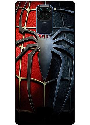 Силиконовый бампер чехол для xiaomi redmi note 9 с рисунком человек паук spider man