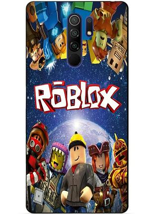 Силиконовый бампер чехол для xiaomi redmi 9 с рисунком роблокс roblox