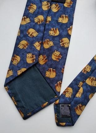 👔 необычный винтажный шелковый галстук унисекс с бегемотиками 80-90 гг st.michael m&s 👔6 фото