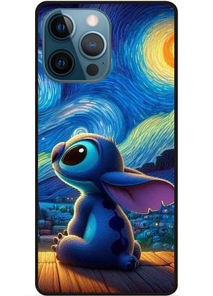 Силиконовый бампер чехол для iphone 16 pro stitch лило и стич