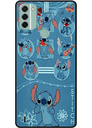 Силиконовый бампер чехол для nokia c31 с картинкой stitch стич