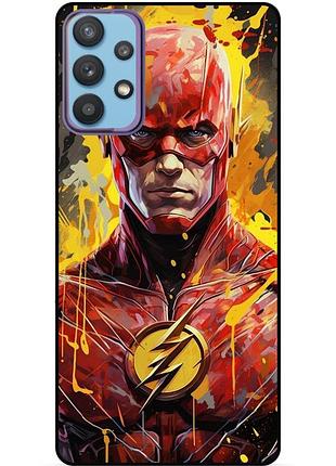 Чехол силиконовый бампер для samsung a72 с рисунком flash marvel человек молния