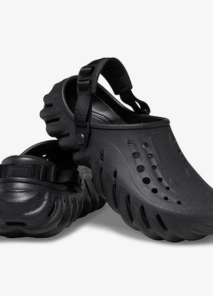Оригінал! сша! унісекс тапочки crocs echo clog shoes black 207937-001 крокси нові літні