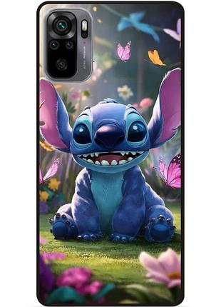 Силиконовый бампер чехол для xiaomi redmi note 10 стич и лило stitch
