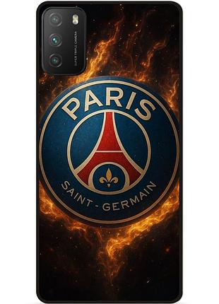 Силіконовий чохол бампер для xiaomi poco m3 з малюнком psg псж
