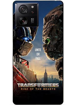 Чехол силиконовый бампер для xiaomi 13t с рисунком звероботы трансформеры transformers
