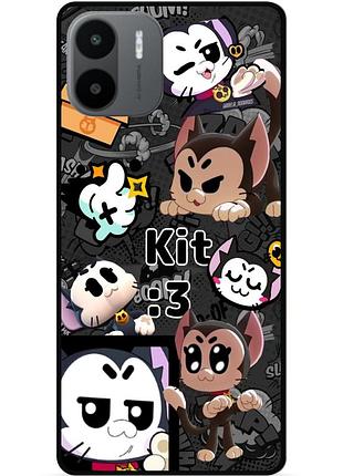 Чехол силиконовый бампер для xiaomi redmi a2 с рисунком котик kit