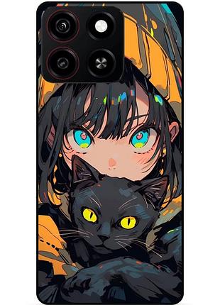 Силіконовий бампер чохол для zte blade a35 з малюнком котик аніме