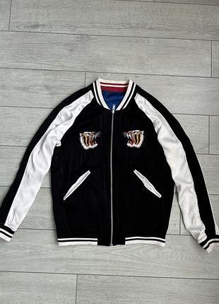 Брендова куртка бомбер сандро sandro tiger satin bomber jacket size s с розмір оригінал