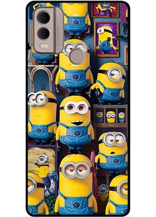 Силиконовый бампер чехол для nokia c22 с картинкой миньоны minion