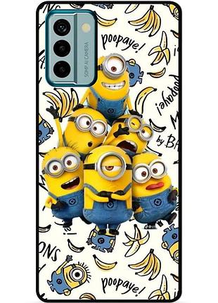 Силиконовый бампер чехол для nokia g11 с рисунком minion миньоны