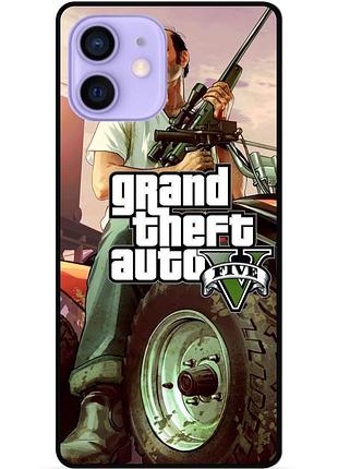 Силіконовий бампер чохол для iphone 12 mini з малюнком gta гта