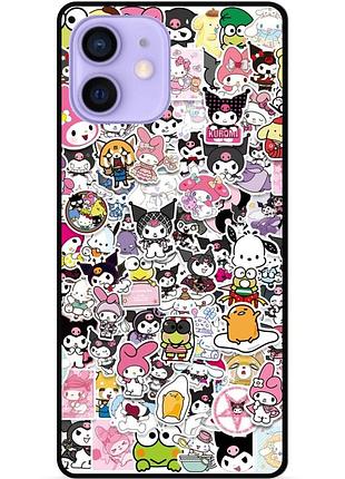 Силіконовий бампер чохол для iphone 12 mini з малюнком kuromi куроми
