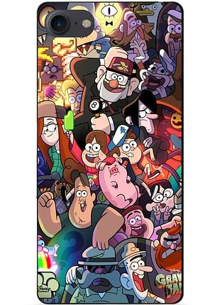 Силиконовый бампер чехол для iphone 7 с рисунком гравити фолз gravity falls