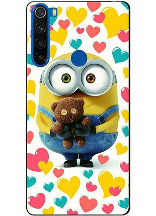 Силиконовый бампер чехол для xiaomi redmi note 8t с рисунком миньон боб minion