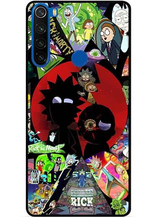 Силиконовый чехол бампер для xiaomi redmi note 8 с рисунком rick and morty рик и морти