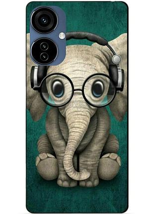 Силиконовый чехол бампер для oppo a40m с рисунком слоник