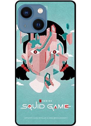 Силиконовый чехол для iphone 14 с рисунком игра в кальмара squid game
