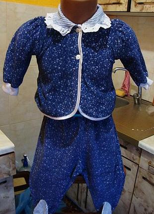 Велюровий костюм фиолетовый кофта и ползунки 68/74