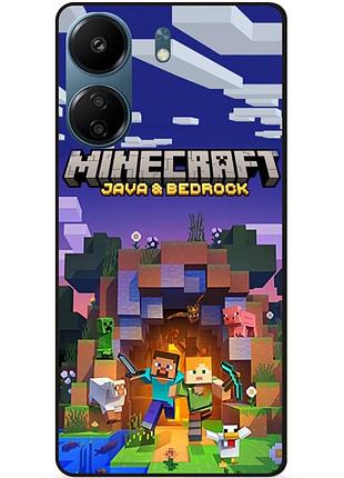 Силіконовий чохол бампер для xiaomi poco c65 стів minecraft кріпер майнкрафт