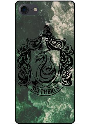 Силиконовый бампер чехол для iphone 8 с рисунком слизерин slytherin гарри поттер harry potter