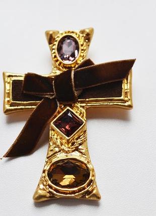 Розкішний хрест брош кулон christian lacroix брошка