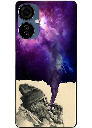 Силиконовый чехол бампер для oppo a3x с рисунком дед космос галактика