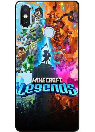 Силиконовый бампер чехол для xiaomi mi 8 игра майнкрафт minecraft