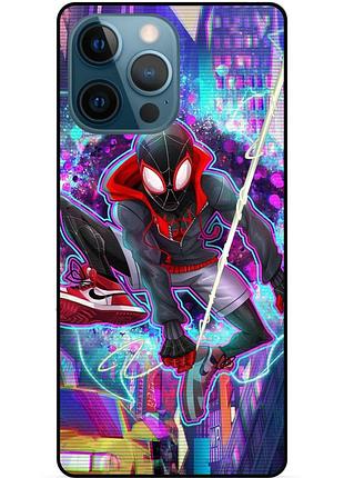 Чехол силиконовый бампер для iphone 14 pro max с картинкой spider man человек паук майлз моралес