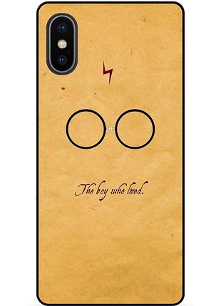Силиконовый бампер чехол для iphone xs max с рисунком гарри поттер harry potter очки