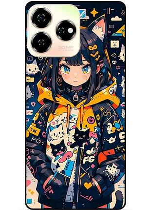 Чехол силиконовый бампер для zte nubia v60 с рисунком котики аниме