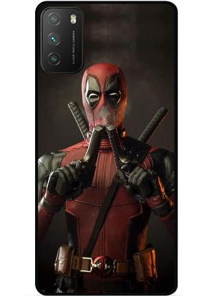 Силіконовий бампер чохол для xiaomi poco m3 з малюнком дедпул deadpool