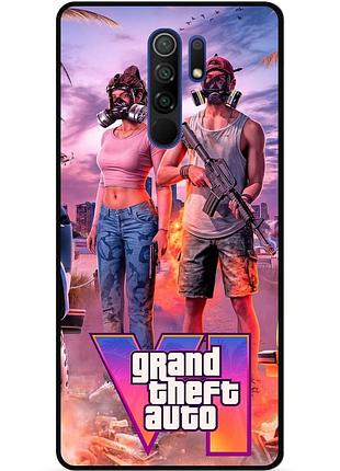 Силіконовий бампер чохол для xiaomi redmi 9 з малюнком gta гта